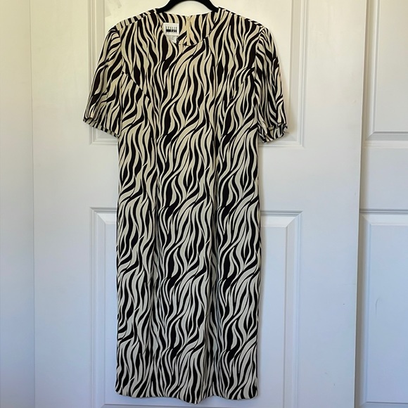 Vintage Leslie Fay Zebra Stripe Dress 8 - Picture 1 of 5